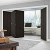 Four Folding Doors & Frame Kit - Liberty 4 Panel 3+1 - Black Primed