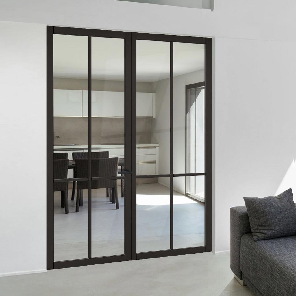 Black deals glass door