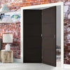 Two Folding Doors & Frame Kit - Soho 4 Panel 2+0 - Black Primed