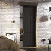 Liberty 4 Panel Black Primed Single Evokit Pocket Door