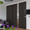 Three Sliding Doors and Frame Kit - Liberty 4 Panel Door - Black Primed