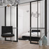 Double Sliding Door & Wall Track - Liberty 4 Pane Door - Clear Glass - Black Primed