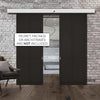 Double Sliding Door & Wall Track - Liberty 4 Panel Door - Black Primed