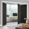 Three Folding Doors & Frame Kit - Liberty 4 Panel 2+1 - Black Primed