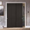 Minimalist Wardrobe Door & Frame Kit - Two Liberty 4 Panel Doors - Black Primed
