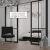 Double Sliding Door & Wall Track - Liberty 4 Pane Door - Clear Glass - Black Primed