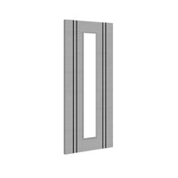 Bespoke Door - Flush Dark Grey Inlay - American Light Grey Ash Veneer - Clear Glass - 10 - Prefinished