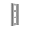 Bespoke Door - Flush Dark Grey Inlay - American Light Grey Ash Veneer - Clear Glass - 11 - Prefinished