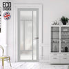 Handmade Eco-Urban Morningside 5 Pane Solid Wood Internal Door UK Made DD6437SG Frosted Glass - Eco-Urban® Mist Grey Premium Primed