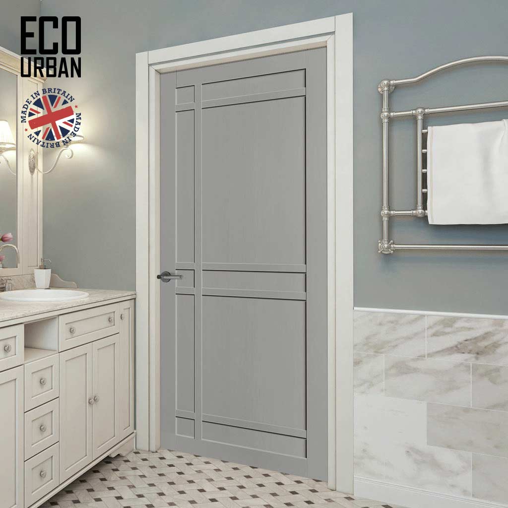 Leith 9 Panel Solid Wood Internal Door UK Made DD6316 - Eco-Urban® Mist Grey Premium Primed
