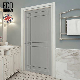 Image: Leith 9 Panel Solid Wood Internal Door UK Made DD6316 - Eco-Urban® Mist Grey Premium Primed