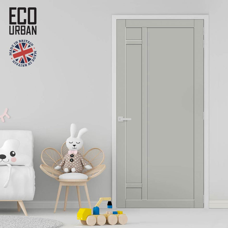 Suburban 4 Panel Solid Wood Internal Door UK Made DD6411 - Eco-Urban® Mist Grey Premium Primed