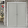 Baltimore 1 Panel Solid Wood Internal Door Pair UK Made DD6301 - Eco-Urban® Mist Grey Premium Primed