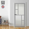 Handmade Eco-Urban Cairo 6 Pane Solid Wood Internal Door UK Made DD6419SG Frosted Glass - Eco-Urban® Mist Grey Premium Primed