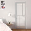 Handmade Eco-Urban Hampton 4 Pane Door DD6413SG Frosted Glass - Light Grey Premium Primed