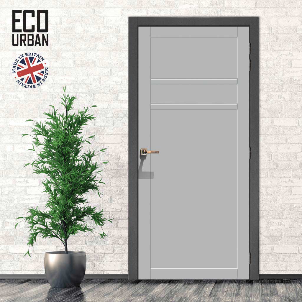 Orkney 3 Panel Solid Wood Internal Door UK Made DD6403 - Eco-Urban® Mist Grey Premium Primed