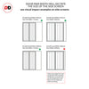 Bespoke Room Divider - Eco-Urban® Sintra Door Pair DD6428F - Frosted Glass with Full Glass Side - Premium Primed - Colour & Size Options