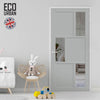 Handmade Eco-Urban Tokyo 3 Pane 3 Panel Solid Wood Internal Door UK Made DD6423G Clear Glass - Eco-Urban® Mist Grey Premium Primed
