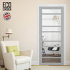 Handmade Eco-Urban Metropolitan 7 Pane Solid Wood Internal Door UK Made DD6405G Clear Glass - Eco-Urban® Mist Grey Premium Primed
