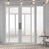 Room Divider - Handmade Eco-Urban® Portobello Door Pair DD6438F - Frosted Glass - Premium Primed - Colour & Size Options