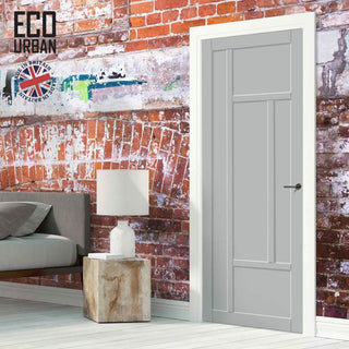 Image: Morningside 5 Panel Solid Wood Internal Door UK Made DD6437 - Eco-Urban® Mist Grey Premium Primed