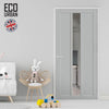 Handmade Eco-Urban Cornwall 1 Pane 2 Panel Solid Wood Internal Door UK Made DD6404G Clear Glass - Eco-Urban® Mist Grey Premium Primed