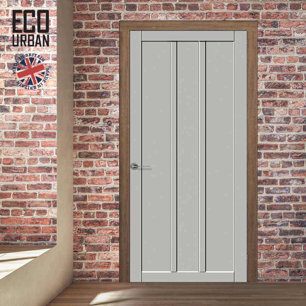 Handmade Eco-Urban Cornwall 3 Panel Door DD6404 - Light Grey Premium Primed