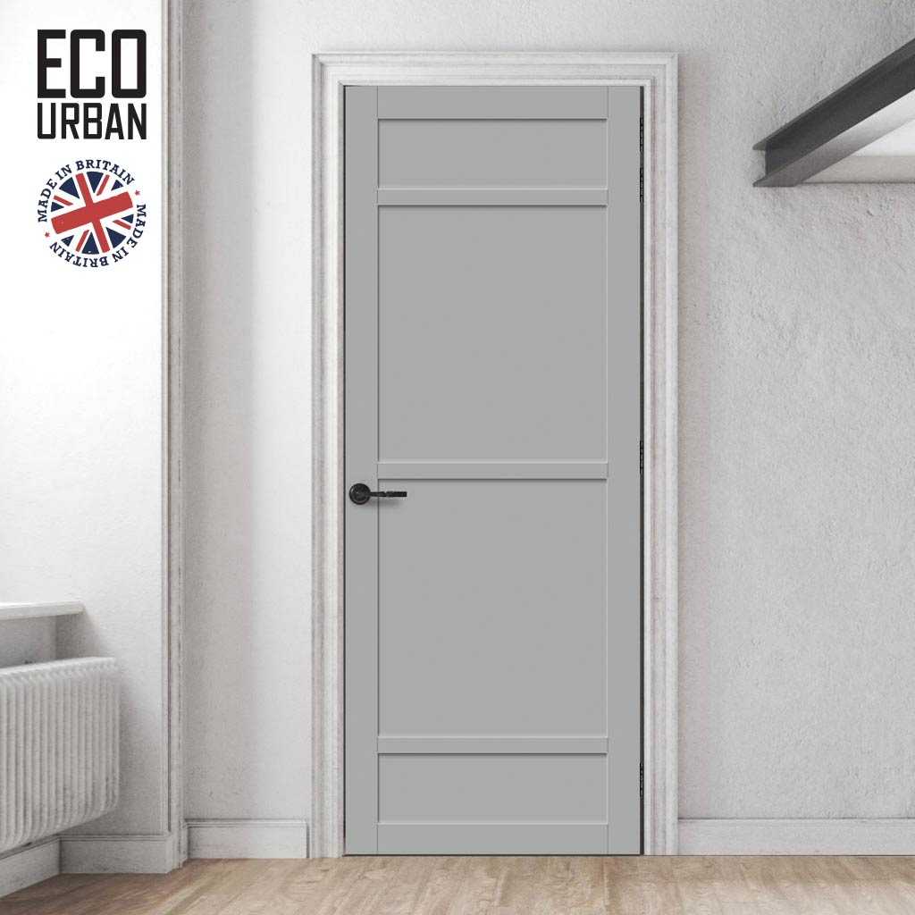 Handmade Eco-Urban Malvan 4 Panel Door DD6414 - Light Grey Premium Primed