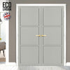 Manchester 3 Panel Solid Wood Internal Door Pair UK Made DD6305 - Eco-Urban® Mist Grey Premium Primed