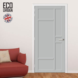 Image: Isla 6 Panel Solid Wood Internal Door UK Made DD6429 - Eco-Urban® Mist Grey Premium Primed