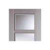 Single Sliding Door & Wall Track - Vancouver Light Grey Door - Clear Glass - Prefinished