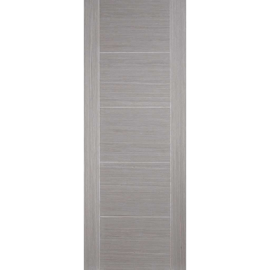Single Sliding Door & Wall Track - Vancouver Light Grey Door - Prefinished