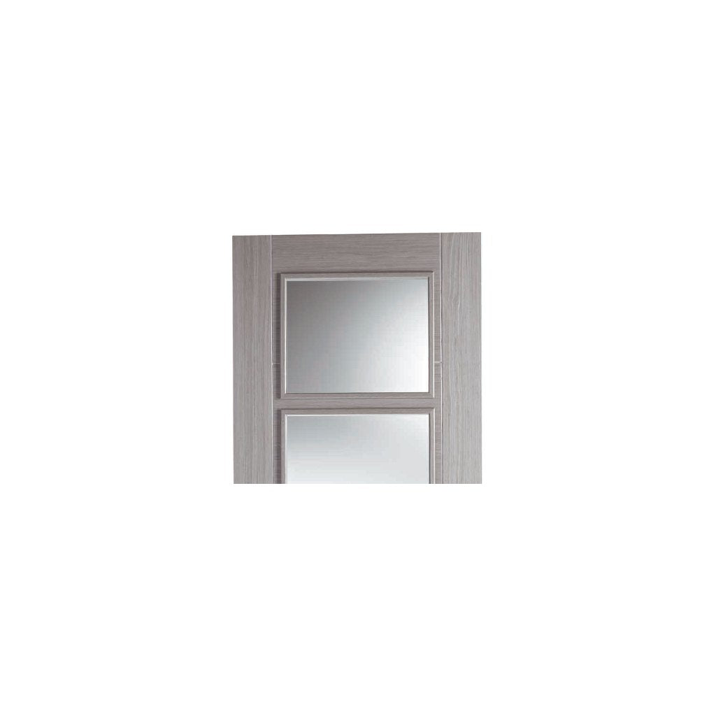Two Folding Doors & Frame Kit - Vancouver Light Grey 2+0 - Clear Glass - Prefinished