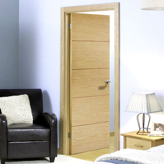 Image: LPD Joinery Lille Oak Fire Door - 1/2 Hour Fire Rated - Prefinished