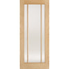 OakRoom Divider - Lincoln 3 Pane Clear Glass Unfinished Door Pair with Full Glass Sides