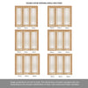 Room Divider - Lincoln 3 Pane Oak Frosted Glass Unfinished Double Doors with Single Side