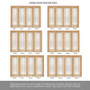 Room Divider - Lincoln 3 Pane Oak Frosted Glass Unfinished Double Doors with Double Sides