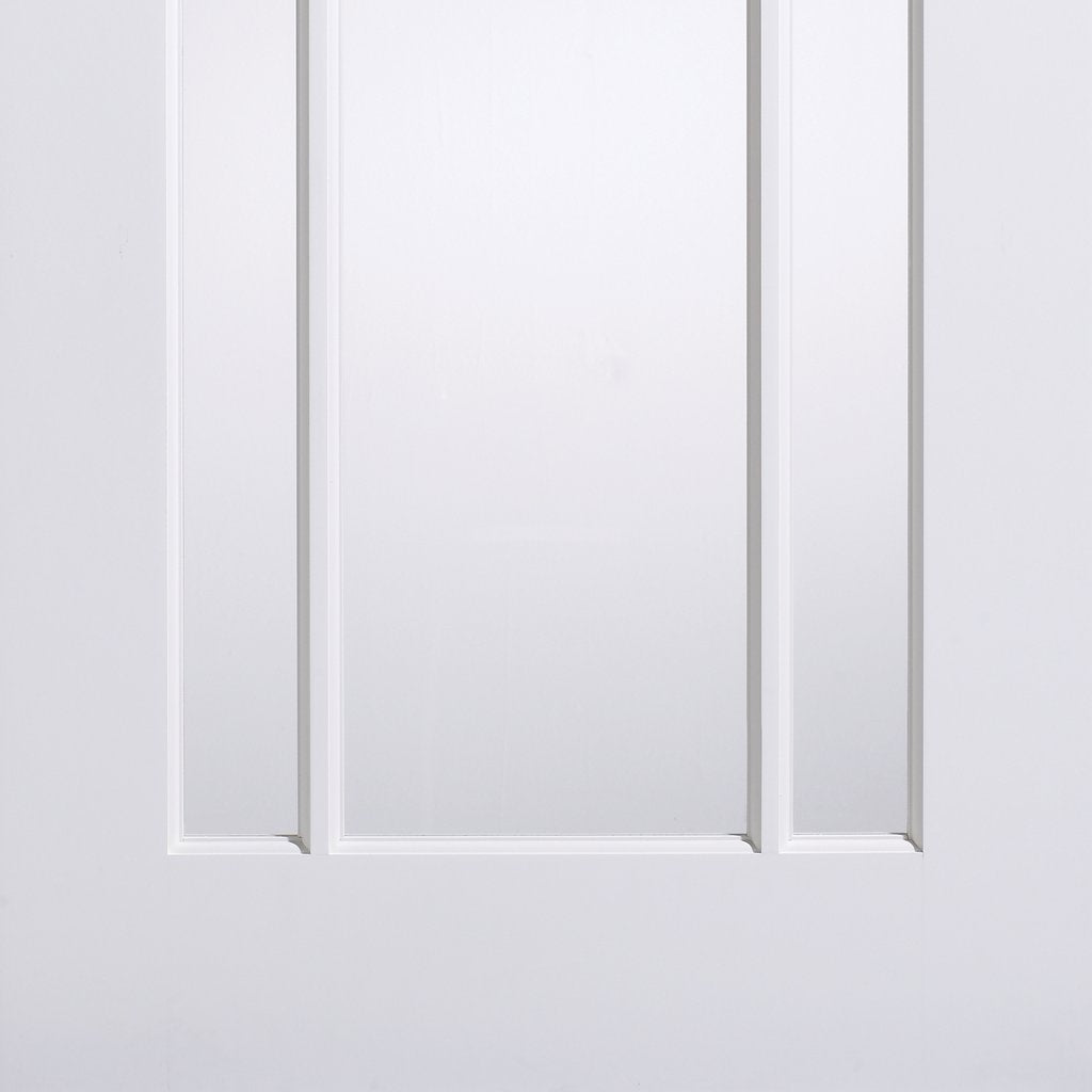 Lincoln 3 Pane Door - Clear Glass - White Primed