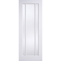 Lincoln 3 Pane Door - Clear Glass - White Primed