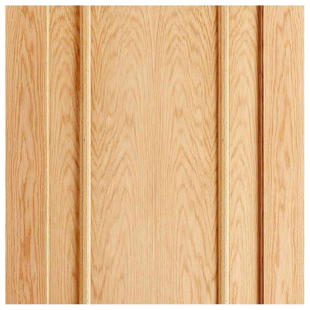 Double Sliding Door & Track - Lincoln 3 Panel Oak Doors - Unfinished