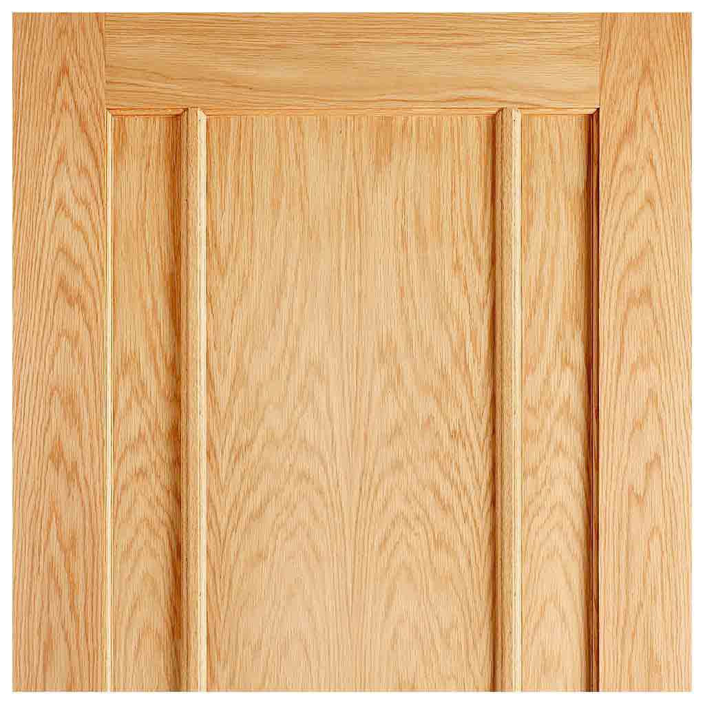 Double Sliding Door & Track - Lincoln 3 Panel Oak Doors - Unfinished