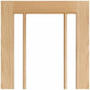 Single Sliding Door & Track - Lincoln 3 Pane Oak Door - Clear Glass - Unfinished