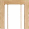 Double Sliding Door & Track - Lincoln 3 Pane Oak Doors - Clear Glass - Unfinished