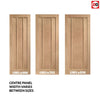 Minimalist Wardrobe Door & Frame Kit - Three Worcester Oak 3 Panel Doors - Unfinished