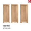 Three Sliding Wardrobe Doors & Frame Kit - Worcester Oak 3 Panel Door - Unfinished