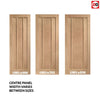 Top Mounted Black Sliding Track & Door - Lincoln 3 Panel Oak Door - Unfinished