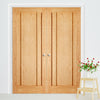 LPD Joinery Bespoke Lincoln 3P Oak Fire Door Pair - 1/2 Hour Fire Rated