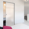 Linton 8mm Obscure Glass - Clear Printed Design - Single Absolute Pocket Door