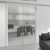 Double Glass Sliding Door - Linton 8mm Clear Glass - Obscure Printed Design - Planeo 60 Pro Kit