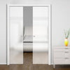 Linton 8mm Obscure Glass - Obscure Printed Design - Double Evokit Pocket Door